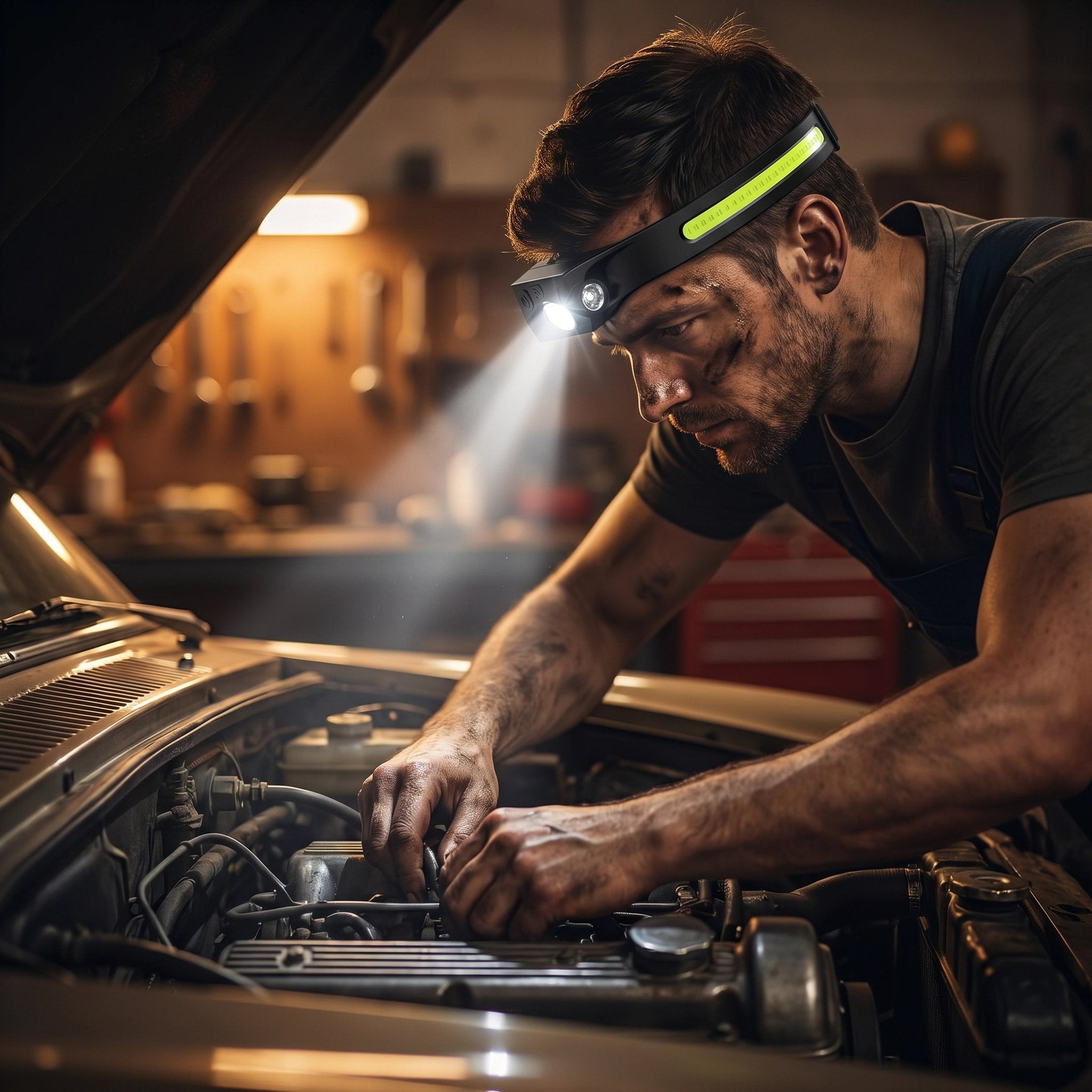 LED Headband — Mechanic use